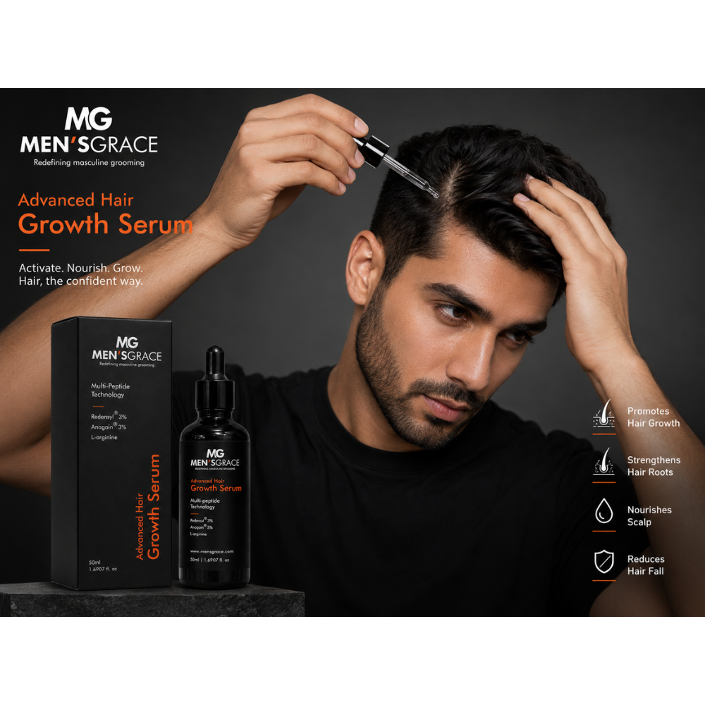 Advanced Hair Growth Serum With Multi-Peptide Technology, Redensyl 3% , Anagain 3% Duo